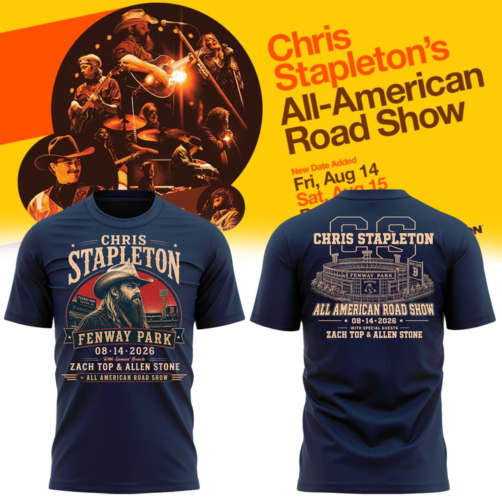 Limited Edition Chris Stapleton x Fenway Park – All-American Road Show 2026 T-Shirt