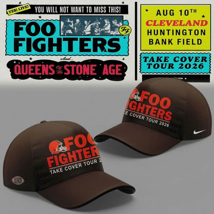 02.78. Exclusive Hoodie Cleveland Browns x Foo Fighters - Take Cover Tour 2026 Hoodie