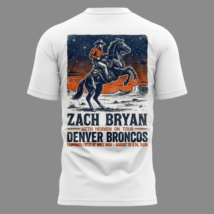 Exclusive Version Zach Bryan x Denver Broncos T-shirt