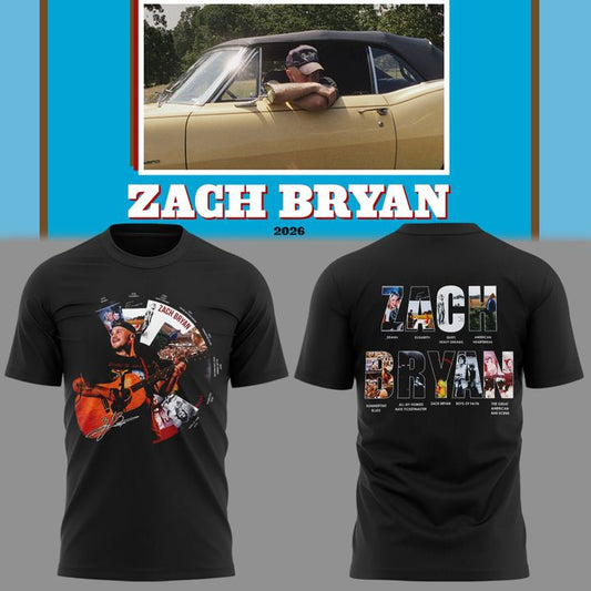 01.01. Zach Bryan - With Heaven On Tour 2026 T-Shirt