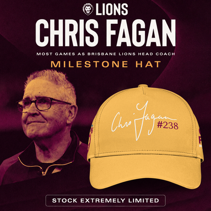 Brisbane Lions- Chris Fagan Milestone Hat - Gold