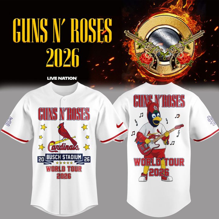 New White Guns N' Roses x St. Louis Cardinals - World Tour 2026 Baseball Jersey