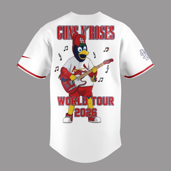 New White Guns N' Roses x St. Louis Cardinals - World Tour 2026 Baseball Jersey