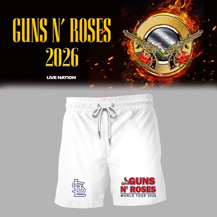 Special White Shirt Guns N' Roses x St. Louis Cardinals - World Tour 2026 T-Shirt
