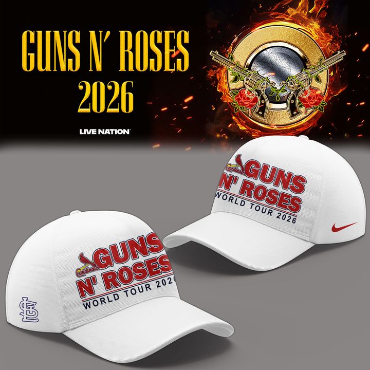 Special White Shirt Guns N' Roses x St. Louis Cardinals - World Tour 2026 T-Shirt