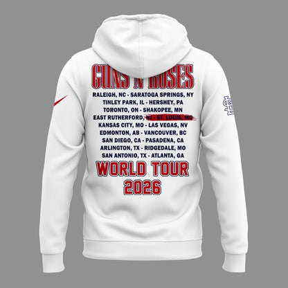 New White Hoodie Guns N' Roses x St. Louis Cardinals - World Tour 2026 Hoodie