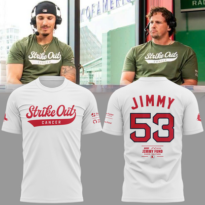 Limited Edition Boston Red Sox "Strike out cancer" White Tshirt 2026