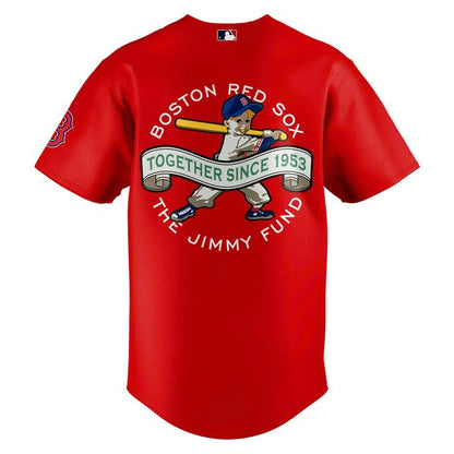 Unisex Red Boston Red Sox 2026 Strike Out Cancer Jimmy Fund Baseball Jersey