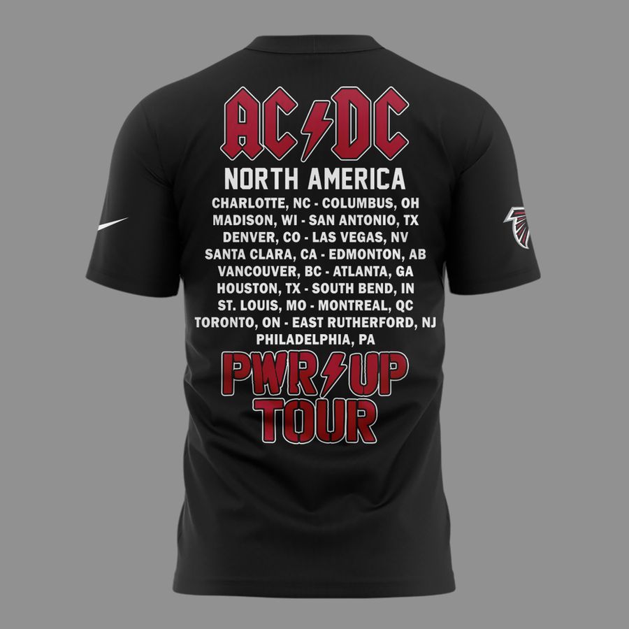 Black Shirt AC/DC x Atlanta Falcons - Power Up Tour 2026 T-Shirt