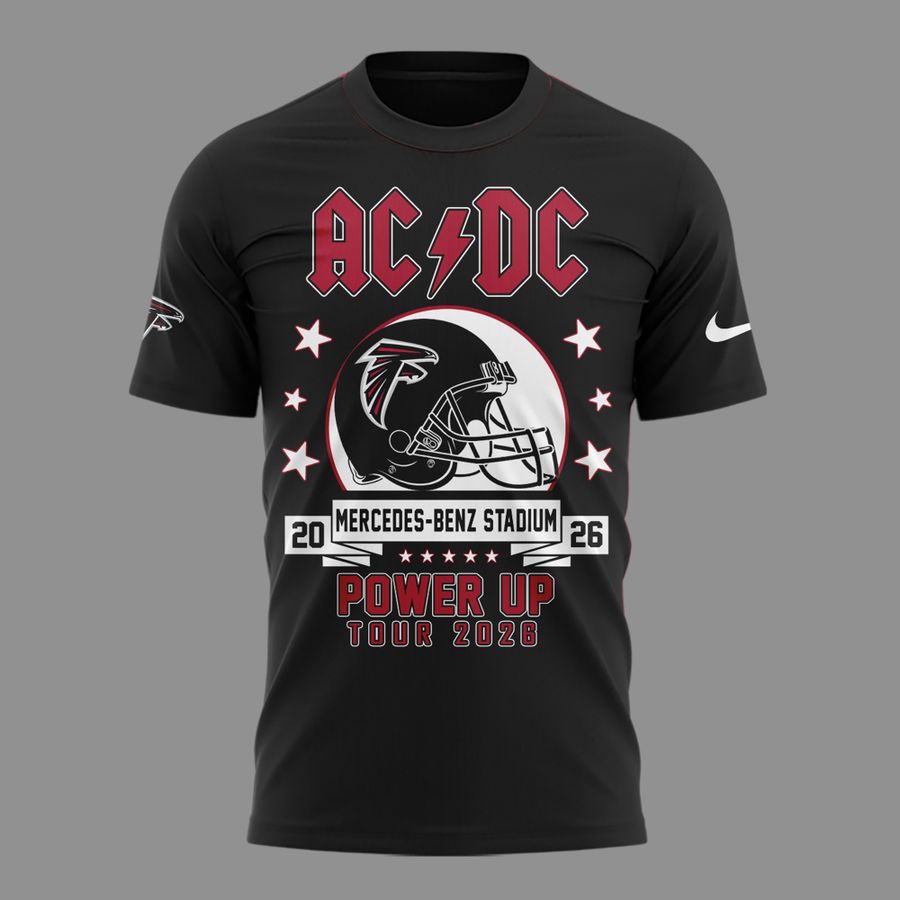 Black Shirt AC/DC x Atlanta Falcons - Power Up Tour 2026 T-Shirt