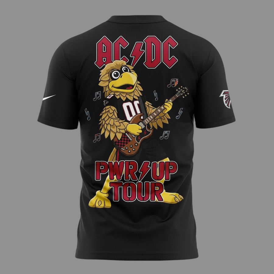 New Black Shirt Mascots Atlanta Falcons x AC/DC - Power Up Tour 2026 T-Shirt