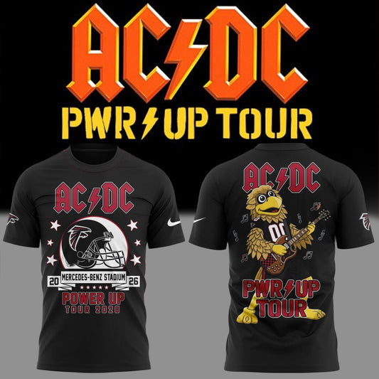 New Black Shirt Mascots Atlanta Falcons x AC/DC - Power Up Tour 2026 T-Shirt