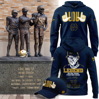 Legend Lou Holtz Notre Dame Fighting Irish Football Hoodie