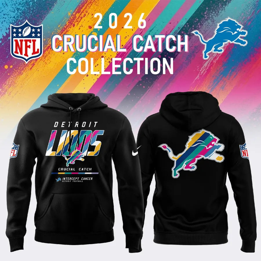Detroit Lions 2026 Crucial Catch COLON CANCER Limited Edition Hoodie