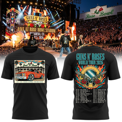 Guns N’ Roses The Jungle Rose Bowl Stadium Pasadena CA 2026 Tour T-Shirt
