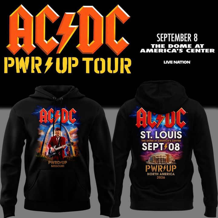 Black Hoodie AC/DC - Exclusive St. Louis Event - Power Up Tour 2026 Hoodie