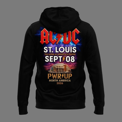 Black Hoodie AC/DC - Exclusive St. Louis Event - Power Up Tour 2026 Hoodie