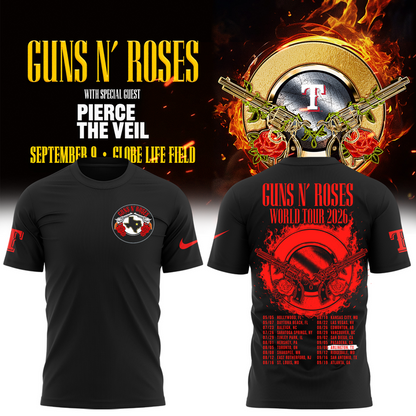 Guns N’ Roses x Texas Rangers Globe Life Field 2026 Tour T-Shirt
