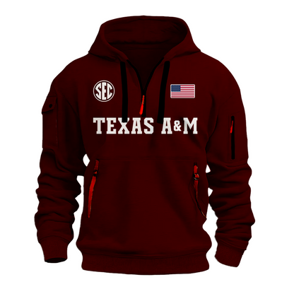 Texas A&M Aggies football 2026 Quarter Zipper Hoodie