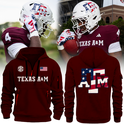 Texas A&M Aggies football 2026 Quarter Zipper Hoodie
