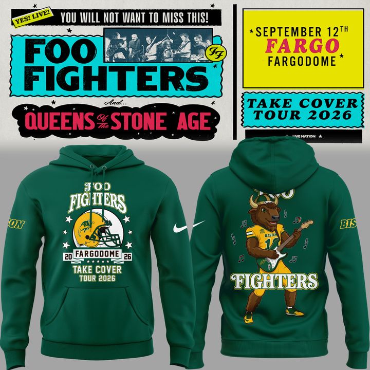 Special Foo Fighters x NDSU Football - Take Cover Tour 2026 Hoodie