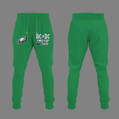 Green Hoodie AC/DC x Philadelphia Eagles - POWER UP TOUR 2026 Hoodie