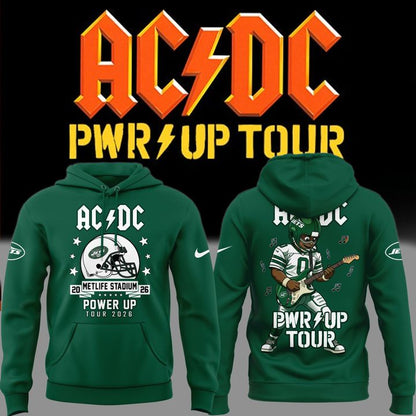 Special AC/DC x New York Jets - POWER UP TOUR 2026 Hoodie