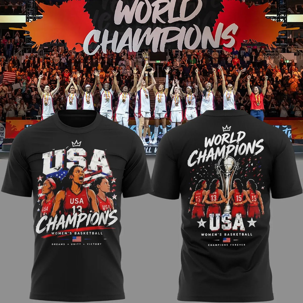 USA Team Champion 2026 - FIBA Women's Basketball World Cup Champion T-Shirt