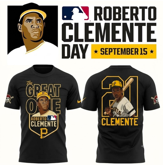 Roberto Clemente Day "The Great One" Pittsburgh Pirates Gray Graphic T-Shirt