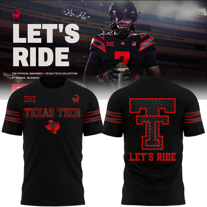 03.Limited edition Texas Tech Football " Let's Ride" 2026 T-shirt