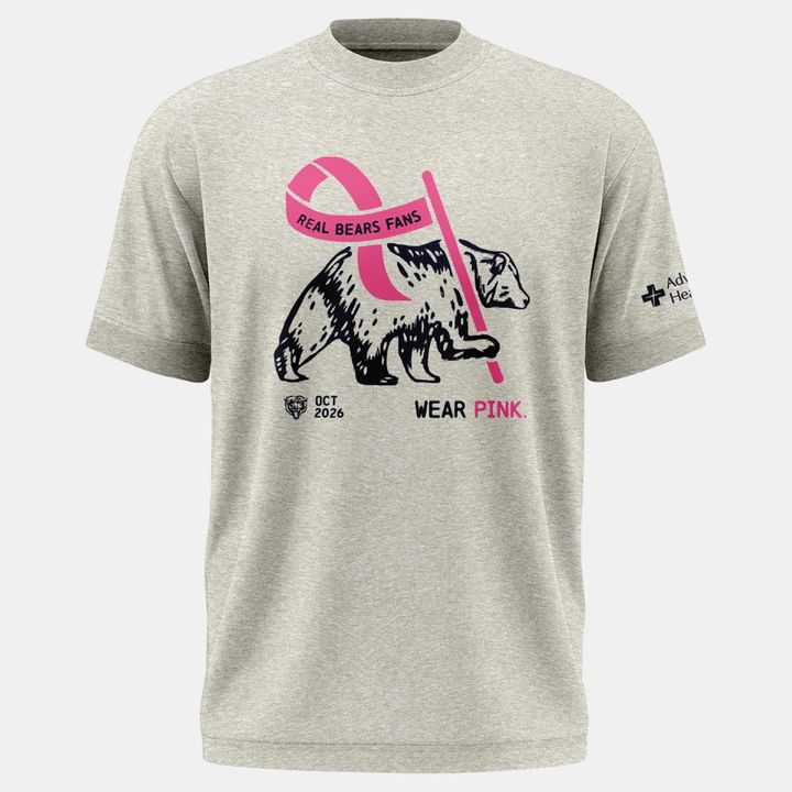 Limited Edition 2026 Chicago Bears "Real Bears Fans Wear Pink" Tee