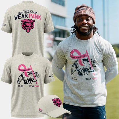 Limited Edition 2026 Chicago Bears "Real Bears Fans Wear Pink" Tee