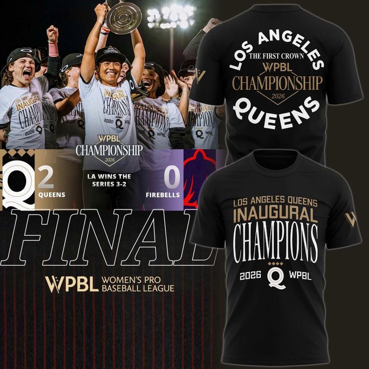 Los Angeles Queens 2026 WPBL Championship Black T-Shirt