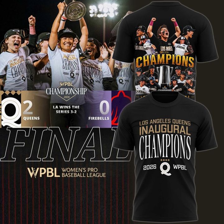 LA Queens 2026 Champions Black T-Shirt