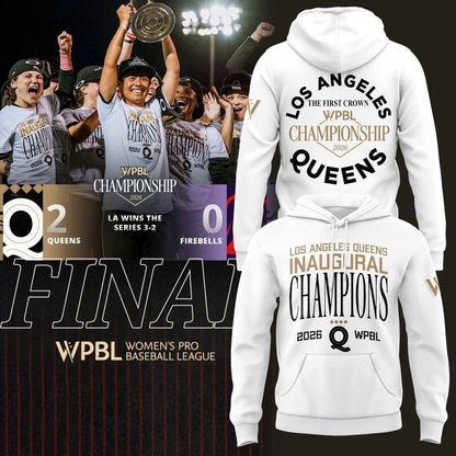 Los Angeles Queens 2026 WPBL Championship White Hoodie