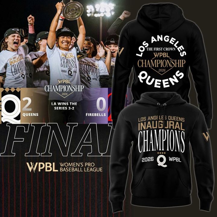 Los Angeles Queens 2026 WPBL Championship Black Hoodie