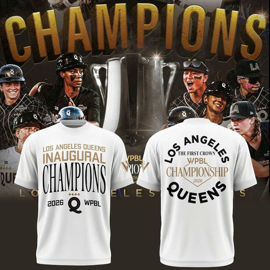 Los Angeles Queens 2026 Inaugural Champions Women's Pro Baseball League Merch Tee