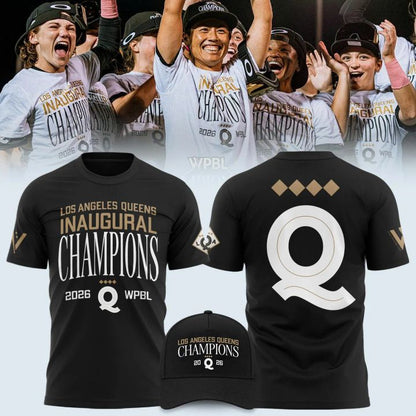 Los Angeles Queens 2026 WPBL Champions Black T-Shirt