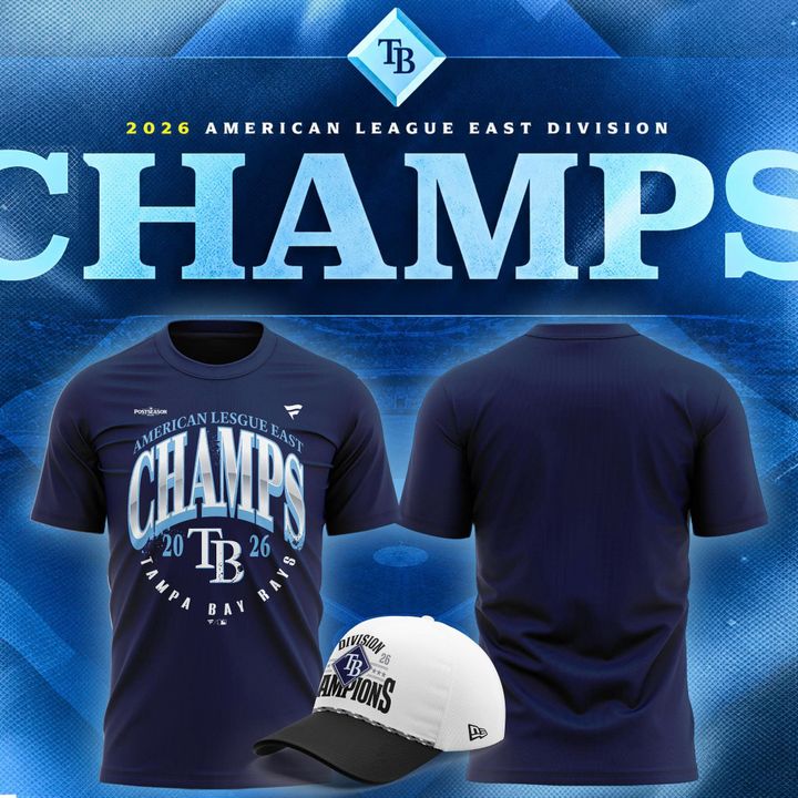 Tampa Bay Rays 2026 AL East Division Champions Navy T-Shirt
