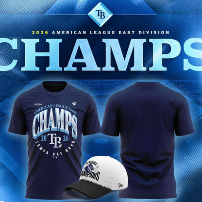 Tampa Bay Rays 2026 AL East Division Champions Navy T-Shirt