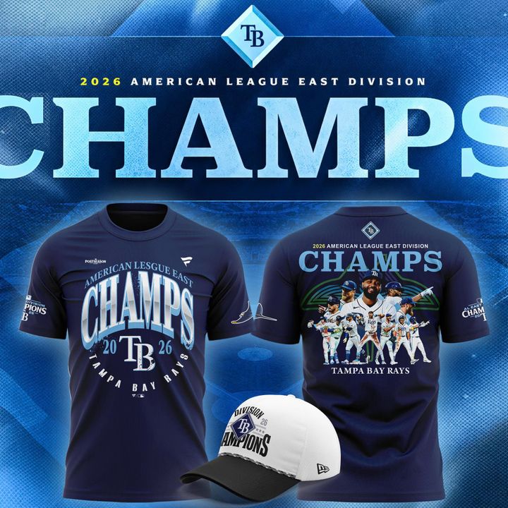 Tampa Bay Rays Navy 2026 AL East Division Champions T-Shirt - Adult & Kids