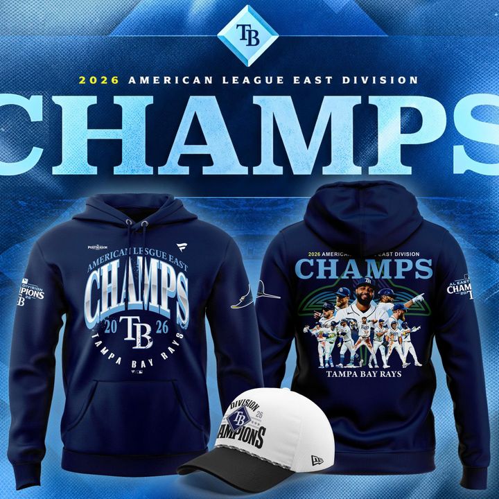 Tampa Bay Rays Navy 2026 AL East Division Champions Hoodie - Adult & Kids