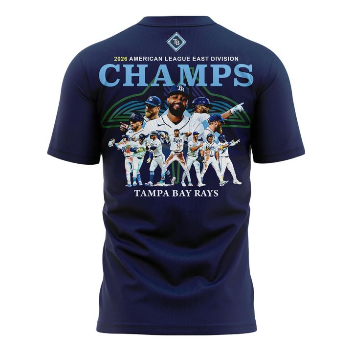 Tampa Bay Rays Navy 2026 AL East Division Champions T-Shirt - Unisex
