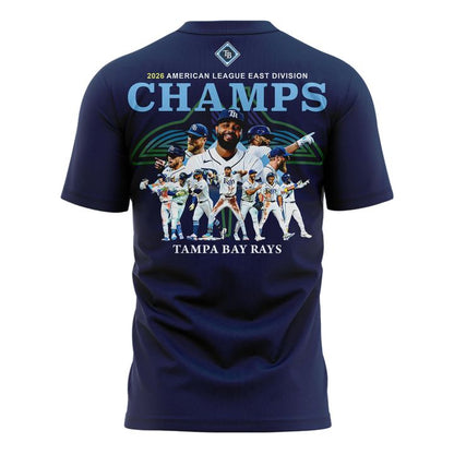 Tampa Bay Rays Navy 2026 AL East Division Champions T-Shirt - Unisex