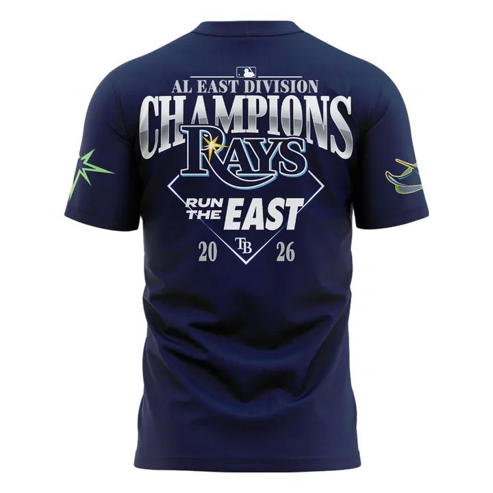Tampa Bay Rays 2026 AL East Division Champions T-Shirt - Men's Navy Postseason Locker Room Tee