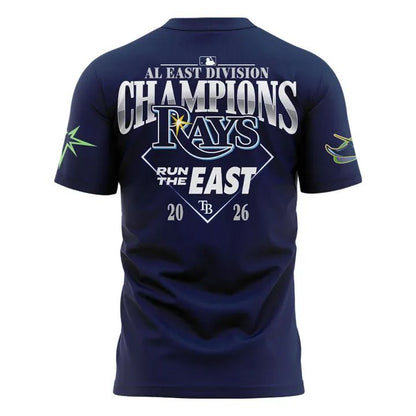 Tampa Bay Rays 2026 AL East Division Champions T-Shirt - Men's Navy Postseason Locker Room Tee