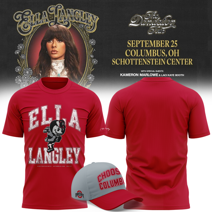 02.Ohio State Buckeyes x Ella Langley-The Dandelion Tour 2026 T-shirt