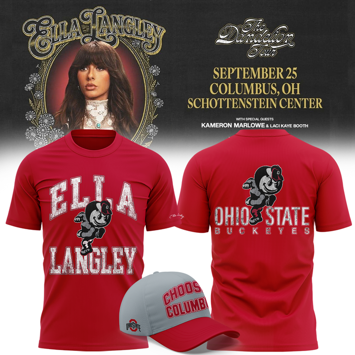 03.Ohio State Buckeyes x Ella Langley-The Dandelion Tour 2026 T-shirt