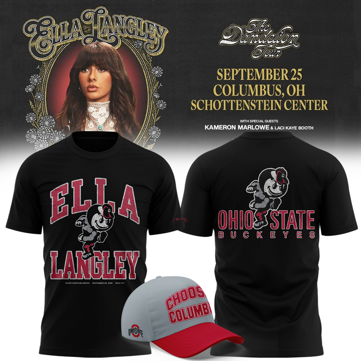 04.Ohio State Buckeyes x Ella Langley-The Dandelion Tour 2026 T-shirt
