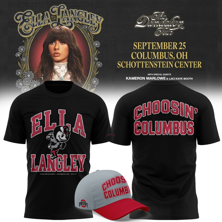VIP.Ohio State Buckeyes x Ella Langley-The Dandelion Tour 2026 T-shirt